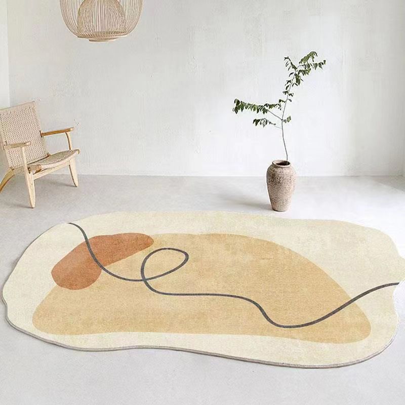 Grey Casual Carpet Polyester Color Block Carpet Washable Carpet for Home Decor