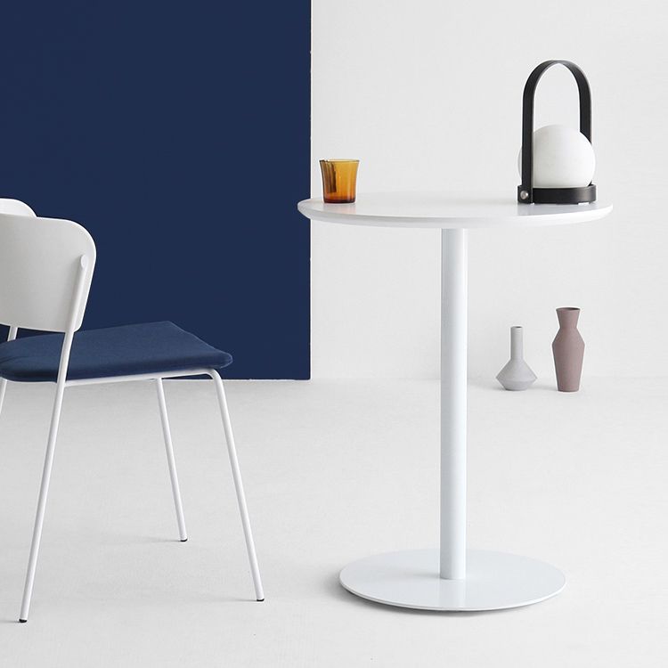 Metal Contemporary Round Dining Table Pedestal Base Dining Table for Kitchen