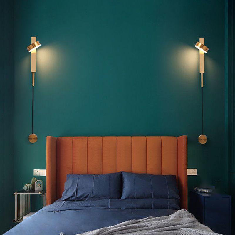 Modern Simple Metal Wall Light Circle Shape Rotatable Wall Lamp for Living Room