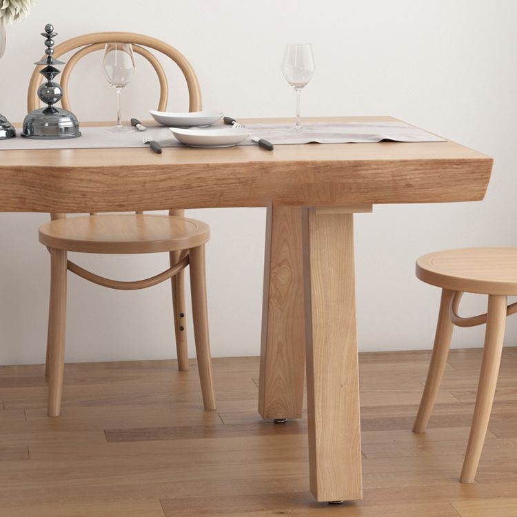 Living Room Solid Wood Top Table Modern Simple Table with 4 Legs