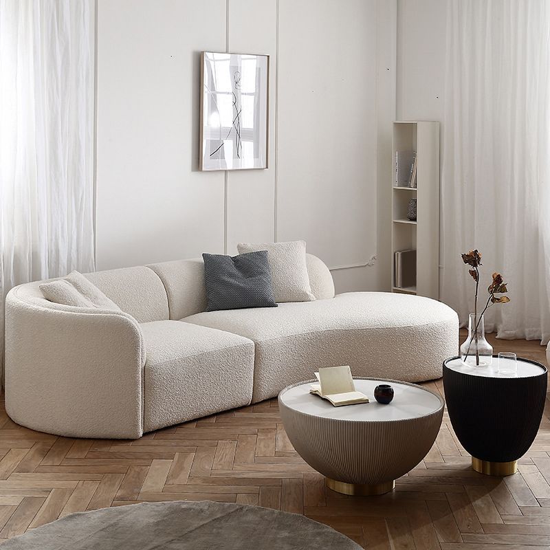 Fabric Scandinavian Curved Sectional 27.55" High Sectional Sofa