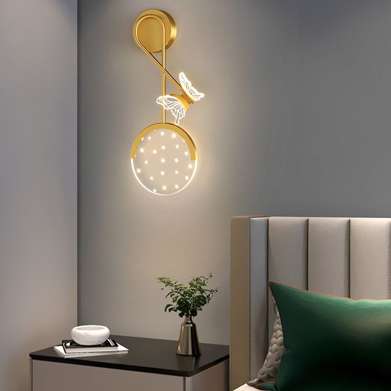Pink / Gold 2 - Light LED Wall Flush Mount Acrylic Modern Wall Lighting Fixture