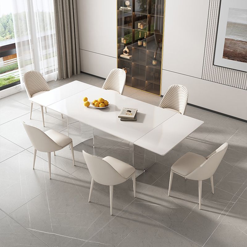 Extendable Dining Table Set 1/4/5/7 Pieces with Acrylic Base Kitchen Furniture Set
