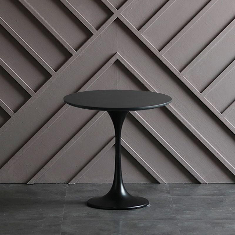 Pedestal redondo Mesa de comedor informal Mesa fija con madera maciza