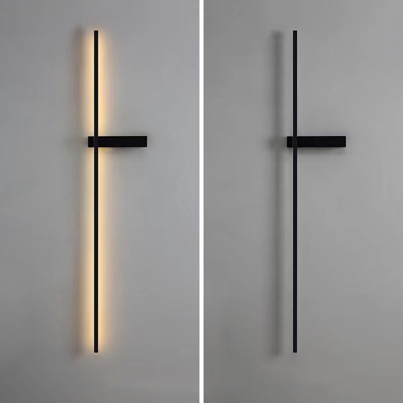 Metal Linear Shape Wall Light Modern Single Light Wall Mount Fixtures