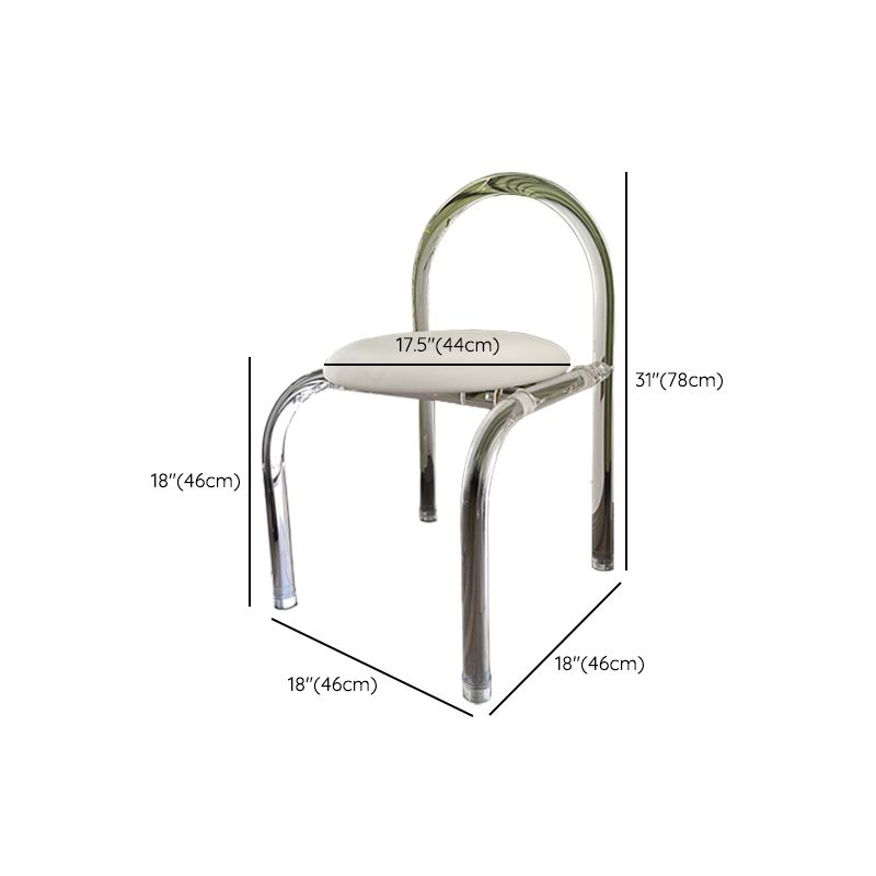 Modern Style Dining Chair Leather Open Back Side Chair with Acrylic Base