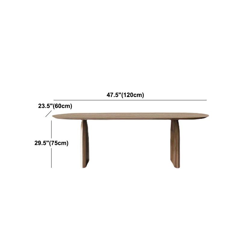 Oval Solid Wood Dining Table Modern Natural Furniture with Double Pedestal for Office