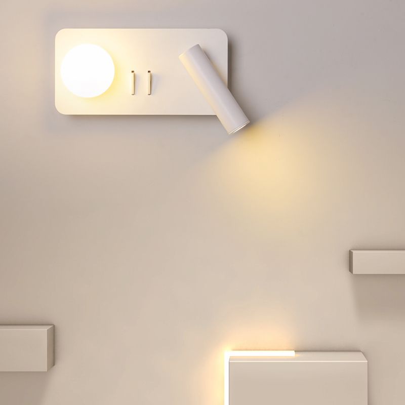 Lampada a parete in metallo moderno a parete in metallo bianco a 2 luci luci rettangolari di scarico rettangolare