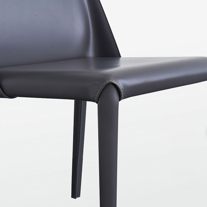 Chaise d'appoint industrielle pour la maison Chaise de salle à manger rembourrée en métal à dossier solide (Ensemble de 2)