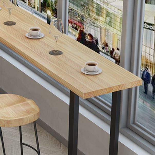 Contemporary Rectangle Bar Table Set 1/5 Pcs Solid Wood Bar Table and Stools