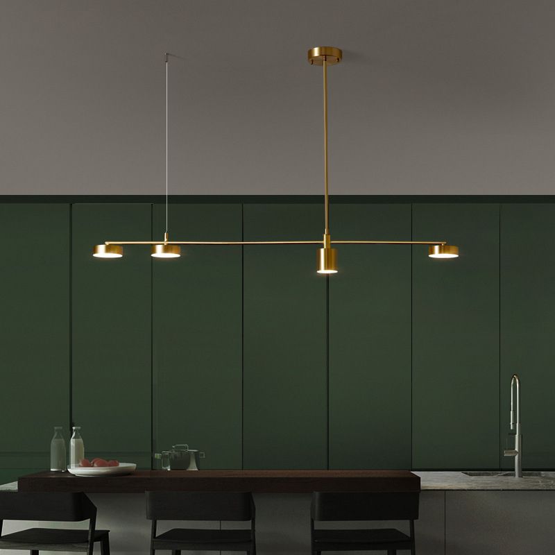 4/5-Light Modernism Golden Ceiling Light Metal Unique Kitchen Island Lighting