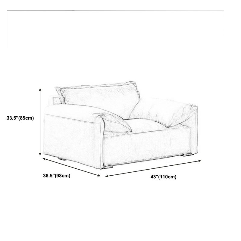 Ivory Stain Resistant Settee Furniture Faux Leather Pillow Top Arm Setee