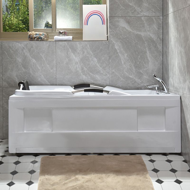 Freestanding Acrylic Rectangular Bathtub Modern Soaking White Bath