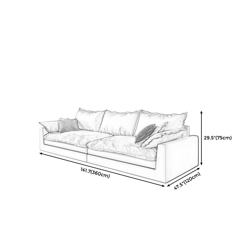 29.53" H Faux Leather Square Arm Modern Sofa with Cushions for Living Room