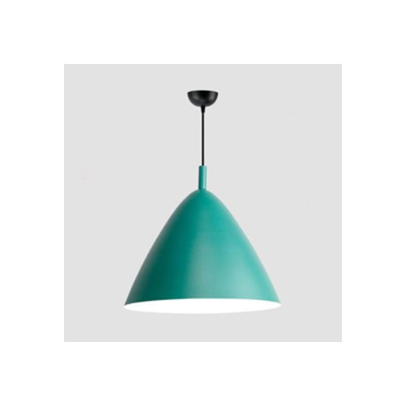 Nordic Candy Colored Pendant Fixture Pyramid Shade 10.5/13/16 Inch Wide One Light Aluminum Hanging Light for Cafe