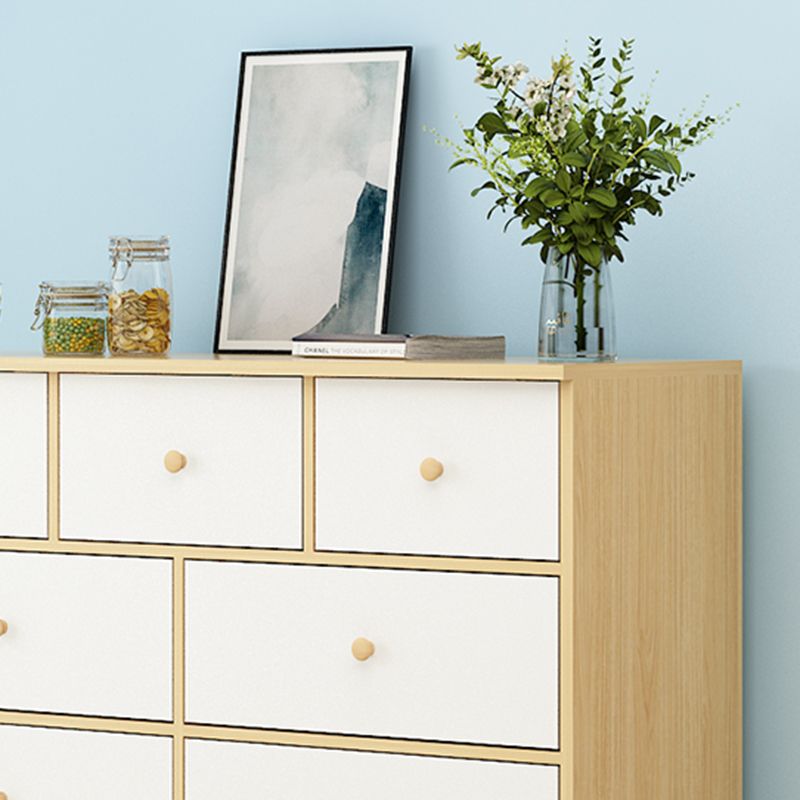Contemporary 35.43" Tall Wooden Chest, Rectangle Accent Chest with Drawers
