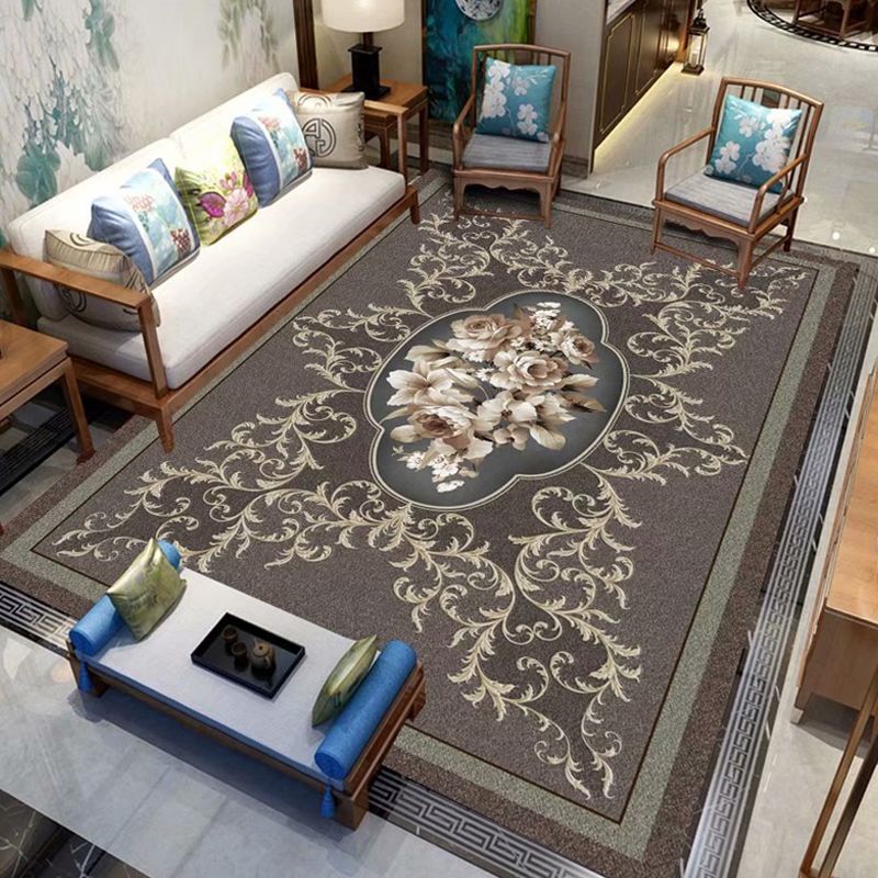 Modern European Carpet Antique Pattern Polyester Area Rug Non-Slip Backing Rugu for Home Decor