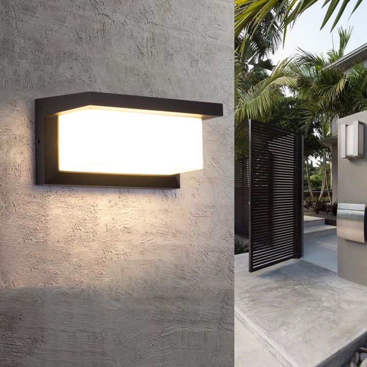 Modern Rectangle Wall Lighting 1 Light Wall Sconce Light with Acrylic Shade