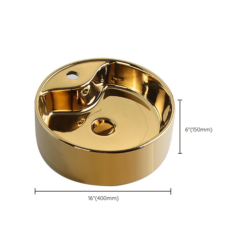 Modern Bathroom Sink Metal Rectangular with Pop-Up Drain and Faucet Vessel Bathroom Sink