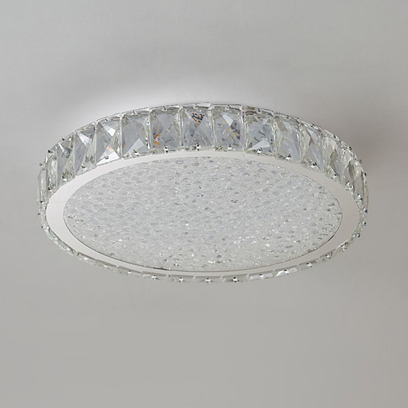 LED Flush Light Contemporary Transparent Crystal Bedroom Flush Ceiling Lamp