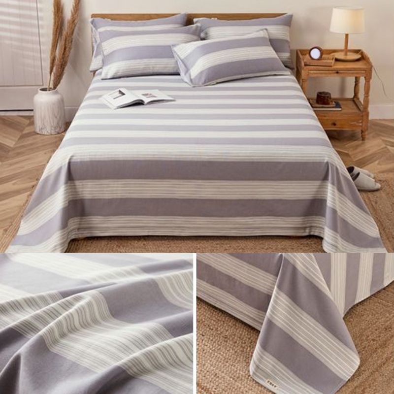 Fashionable Bed Sheet Stripe Patterned Non-Pilling Fade Resistant 100 Cotton Bed Sheet