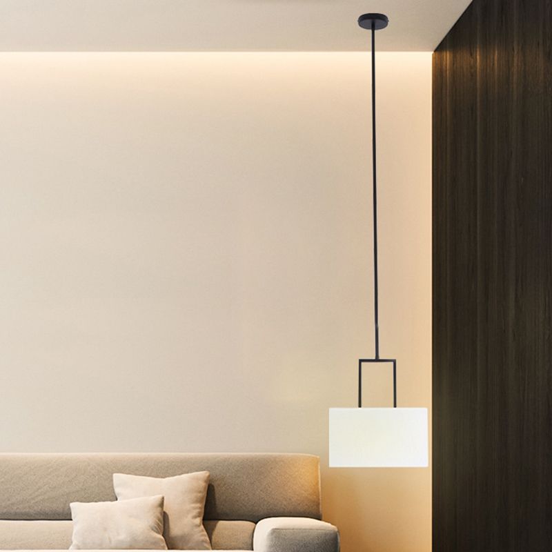 Tambor de tono blanco lámpara colgante de colgantes moderno 1 luz de techo colgante de luz para dormitorio