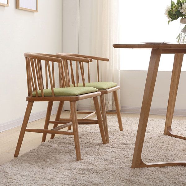Sillón de madera contemporáneo Silla de comedor con respaldo natural Windsor para cocina