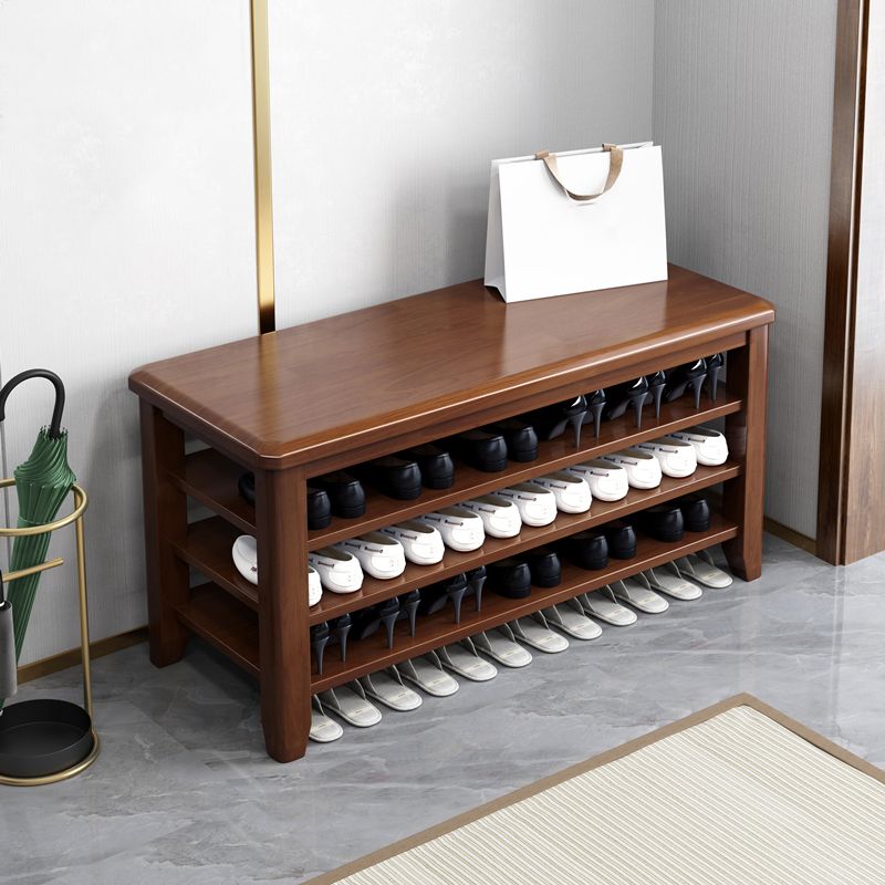 Rectangle Entryway Seating Bench Modern Solid Wood Seating Bench