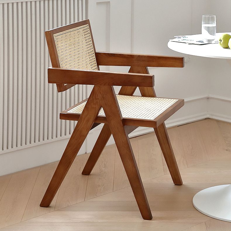 Traditional Style Chairs Dining Kitchen Arm Chairs with Wooden Legs