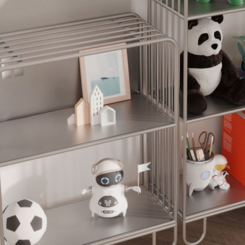 Modern Metal Bookshelf Standard Open Shelf Bookcase in Burnish