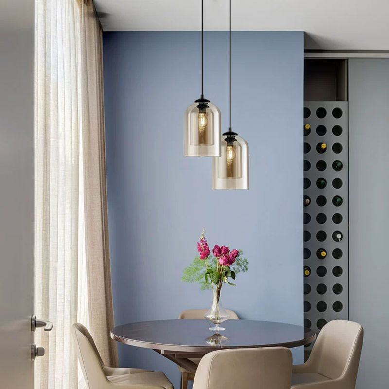 1 éclairage de verre de style moderne suspendu léger pour le salon