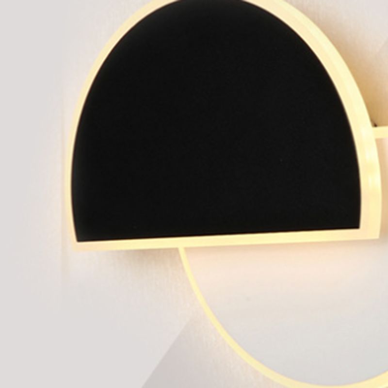 Semicircle Shape Wall Lamp Modern Style Acrylic 1 Light Sconce in White and Black