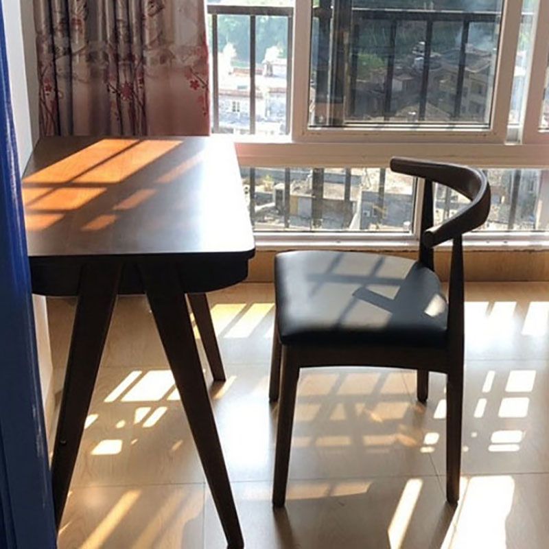 PU Leather Dining Chairs Industrial Design Open Back Dining Side Chair