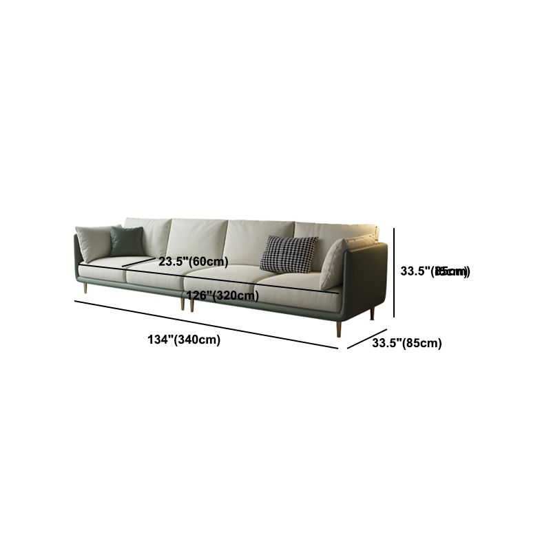 Contemporary Standard Sofa Set Square Arm Faux Leather Settee Couch