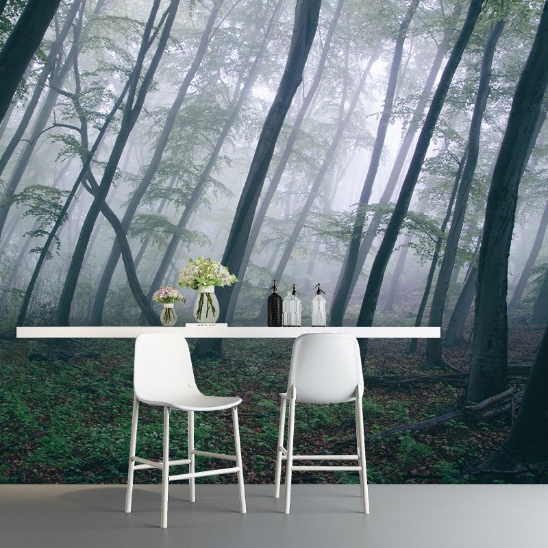 Forest Scenery Wall Mural Modernism Style Wall Decoration for Sitting Room