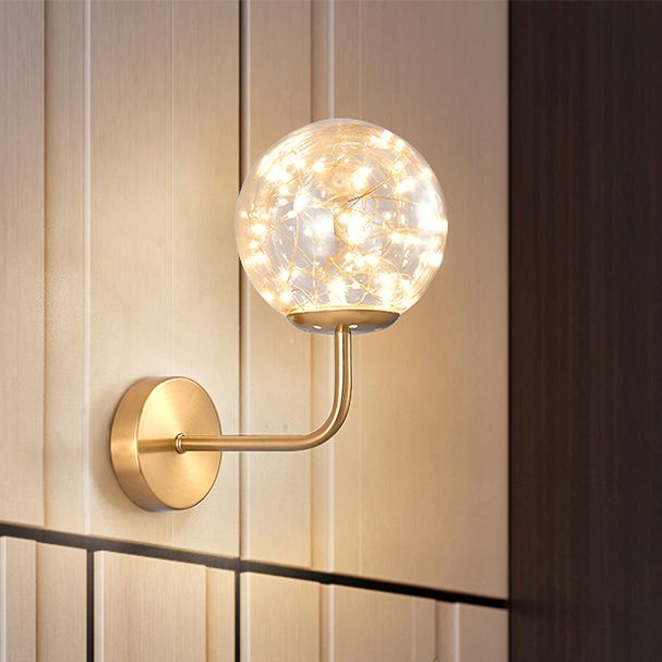 Globe Wall Sconce Gypsophila Style Glass Sconce Wall Light for Bedroom