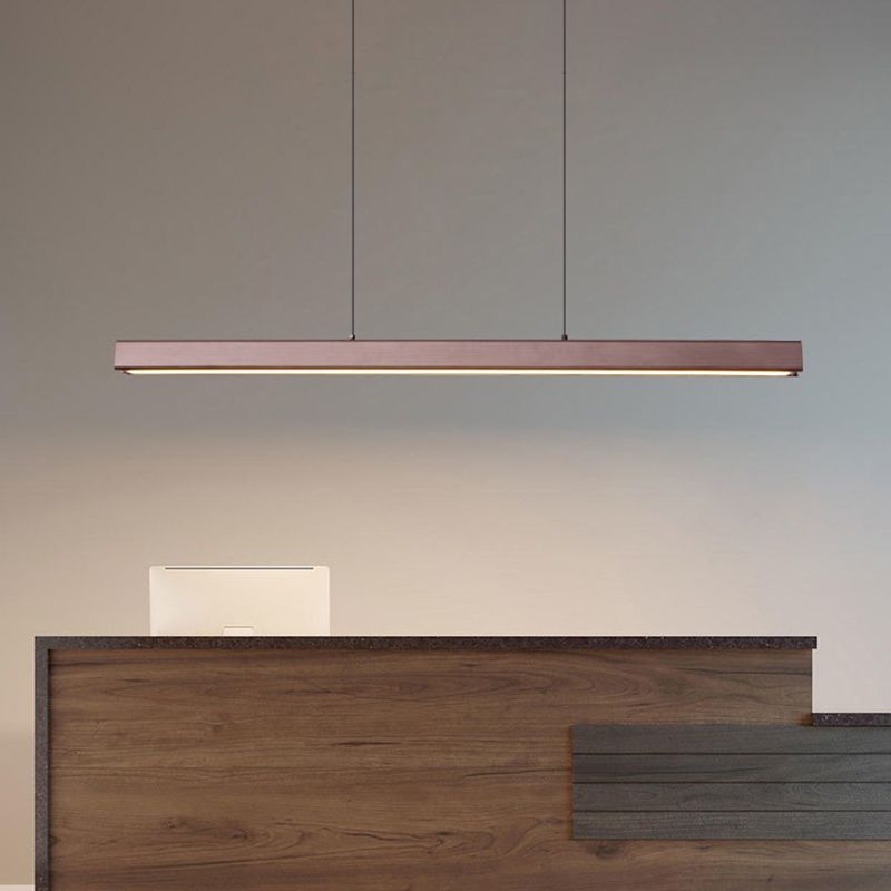 Modern Straight Island Light Aluminum LED Island Pendant for Dining Room