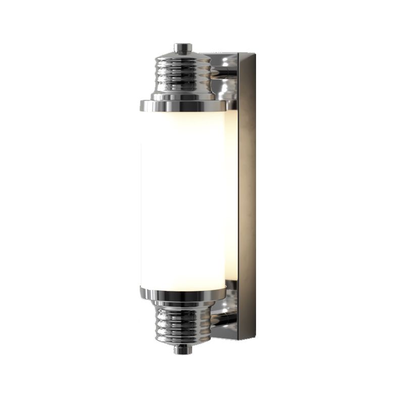 Cilindrische spoelmontage Wand SCONCE Moderne zilveren wand SCONCE Lichten met glazen schaduw