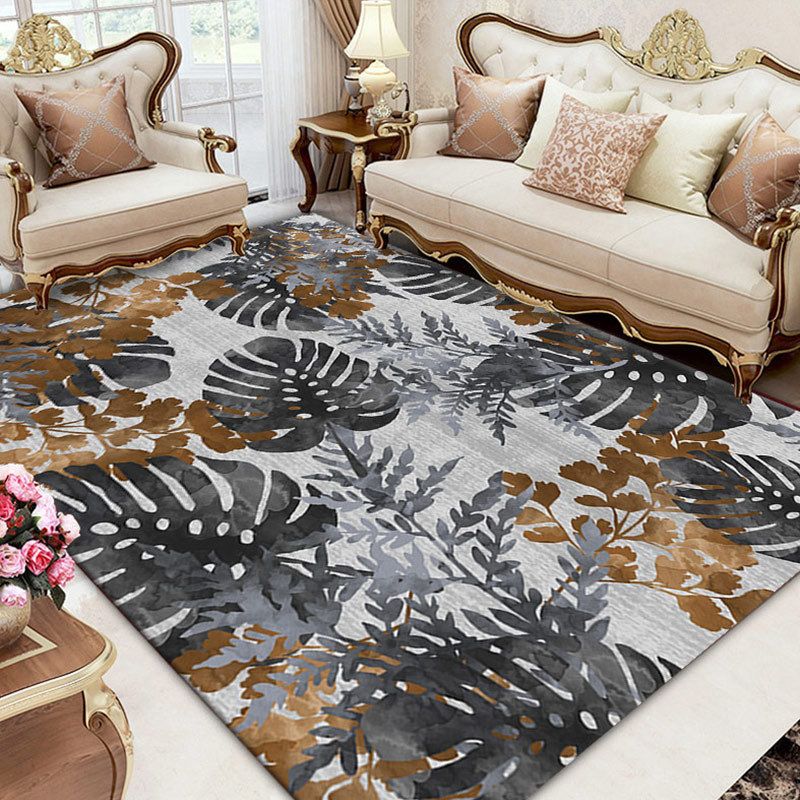 Light Pink Flower Carpet Polyester Simple Carpet Washable Carpet for Living Room