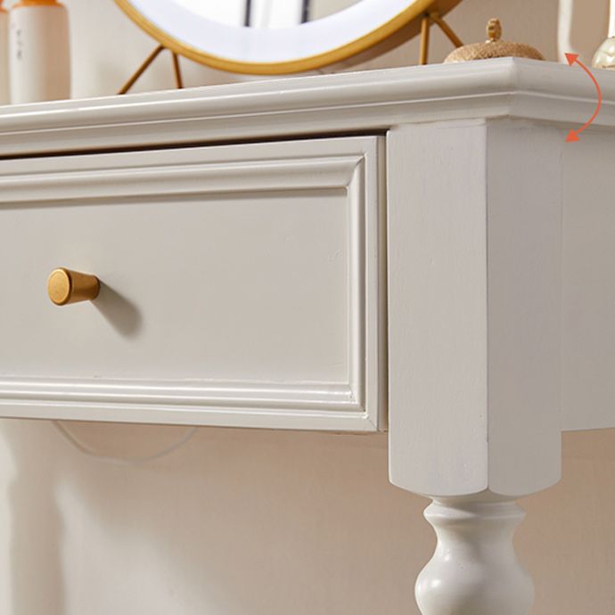 17.72" Wide Vanity Set with Drawers Solid Wood Make-up Vanity