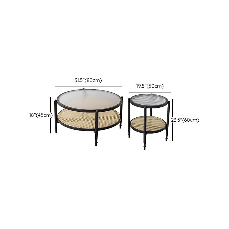 Tropical Coffee Table Solid Wood Black Coffee Cocktail Table