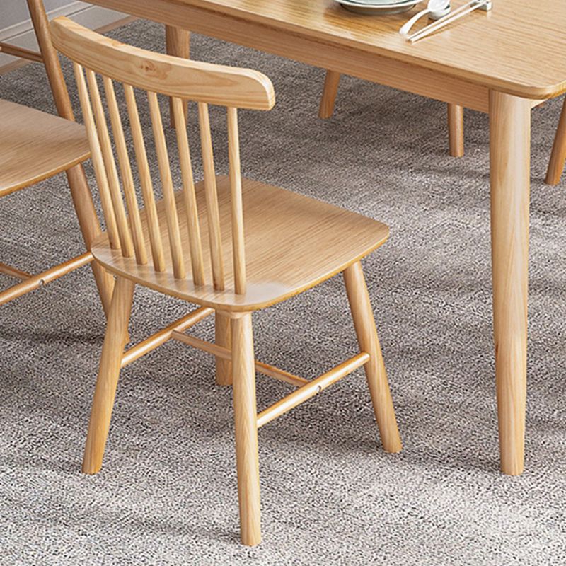 Contemporary Solid Wood Rectangle Dining Room Set with 4 Wood Legs for Kitchen Furniture