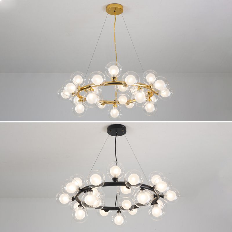 Lumo a sospensione lampadario molecolare Luce di vetro in stile moderno Apparecchio di illuminazione