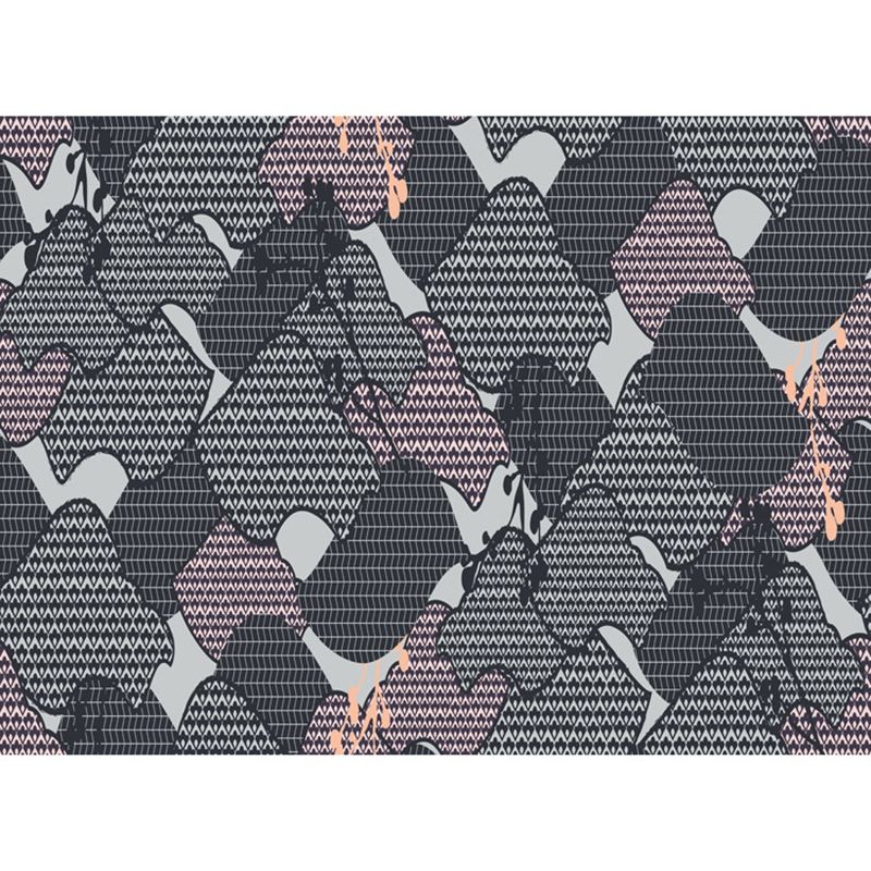 Grey Bedroom Rug Modern Abstract Stripe Twisted Line Pattern Area Rug Polyester Anti-Slip Backing Carpet