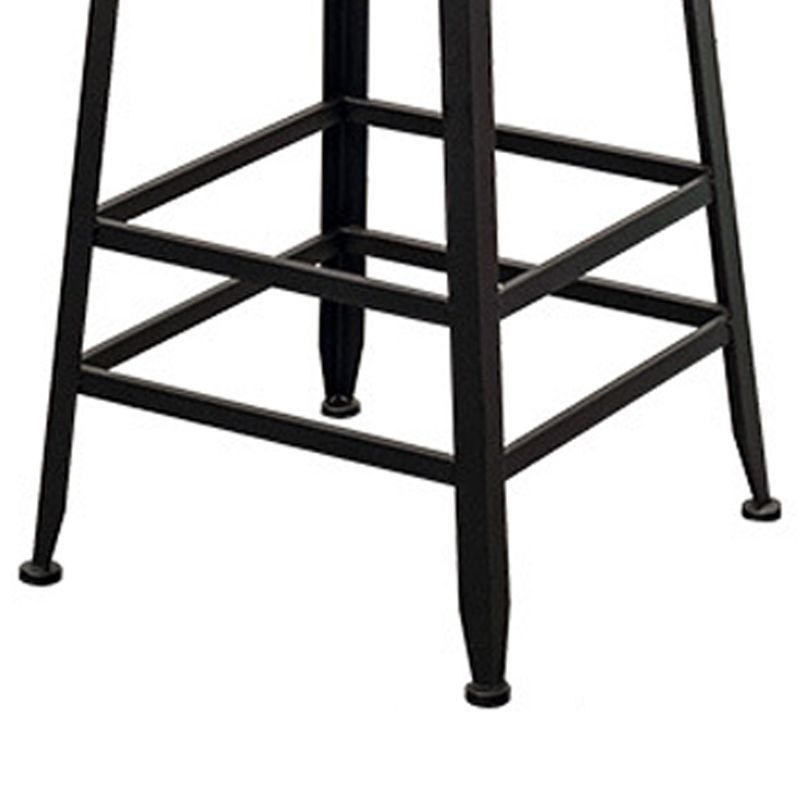 Contemporary Style Brown Barstool Low Back Bar Stool with Metal Legs