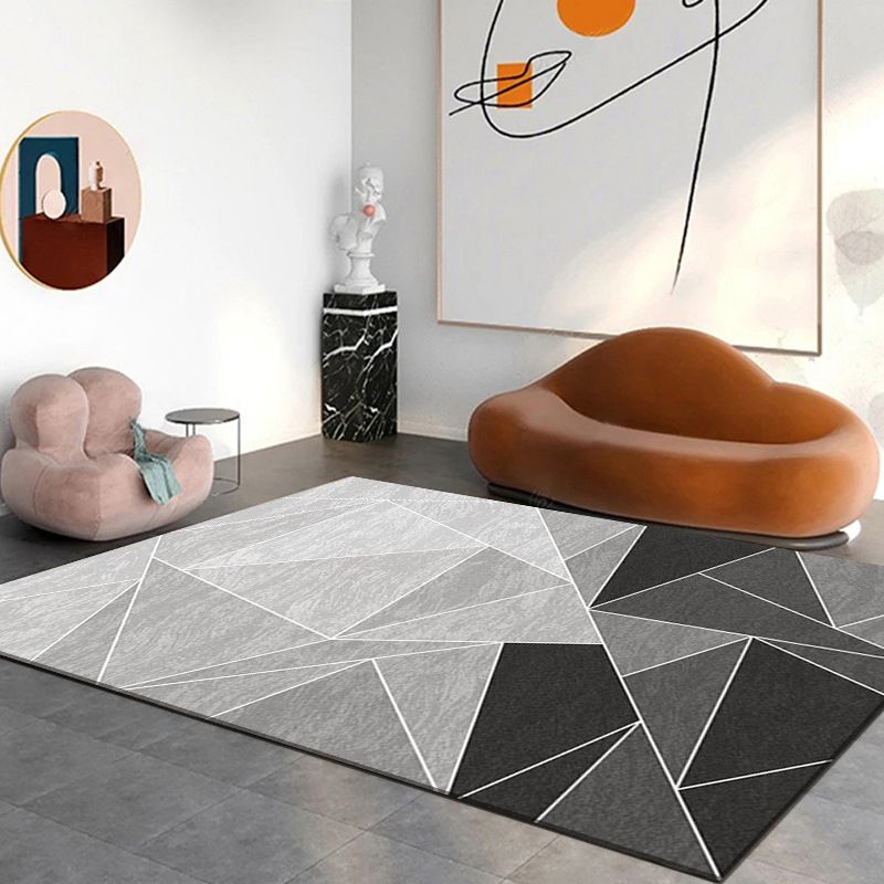 Modern Living Room Rug Graphic Indoor Rug Stain Resistant Area Carpet