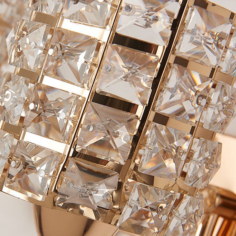 Lampada da parete interna di lusso moderno in metallo in metallo lampada parete con tonalità cristallina