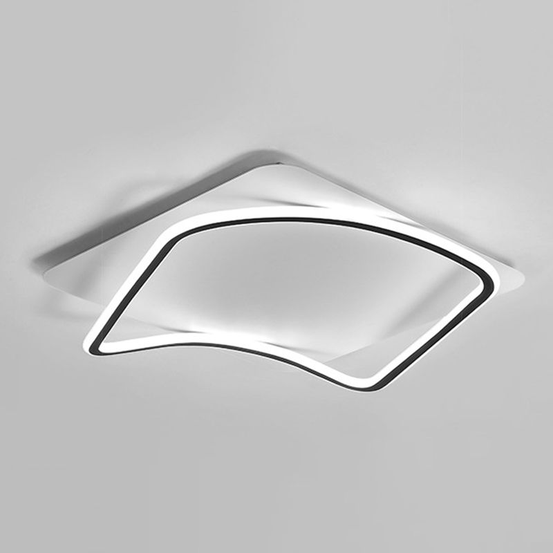 Simplicity Square LED Flush Light Fixture Aluminum Bedroom Ceiling Mounted Light