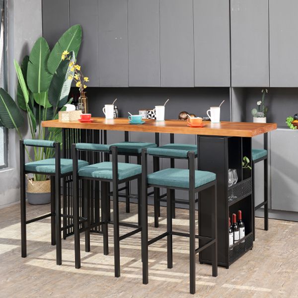 1/7 Pieces Counter Height Set Rectangular Industrial Bar Stool and Table Set