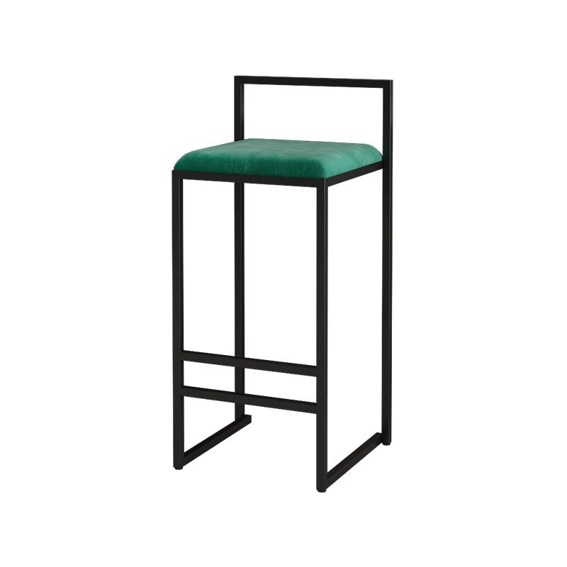 Contemporary Matte Finish Velvet Bar Stool Jewelry Shop Footrest Stool